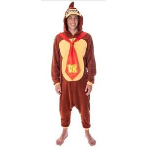 Donkey Kong Micro fleece One Piece Pajama Outfit Kigurumi Union Suit Size Medium
